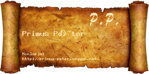 Primus Péter névjegykártya