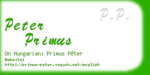 peter primus business card