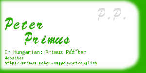 peter primus business card